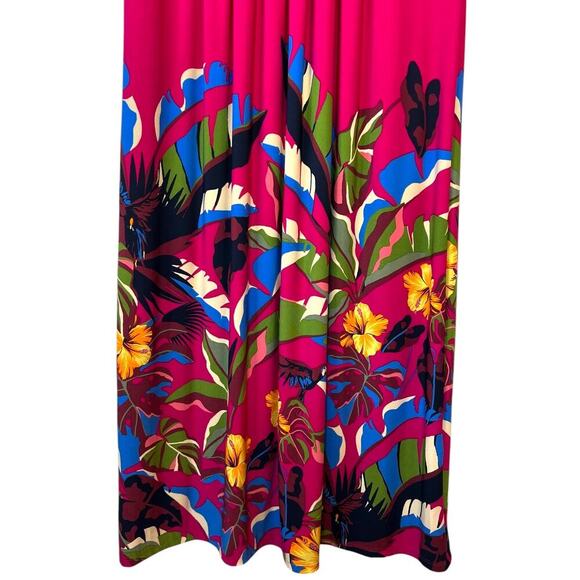 CHICO'S Classic Pleat Rainforest Sleeveless Botanic Berry Maxi Dress Size 2 = 12 - Picture 5 of 14